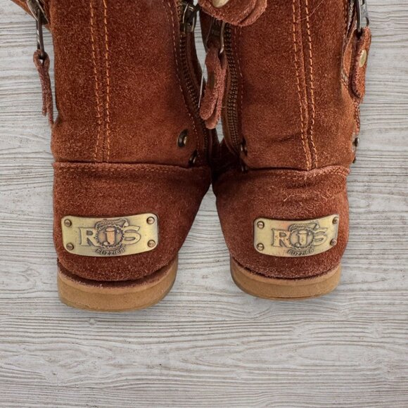 RJ’s Fuzzies Trixie Genuine Sheepskin Suede Convertible Ankle Boots Womens 7 - Picture 3 of 7